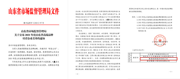 鲁普要闻|热烈祝贺鲁普耐特集团入选2021年度山东省高 端品牌培育企业名单